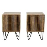 Mesita de noche Tory DH Interior Mango L x An x Al 65x45x35 Madera de mango Vista frontal de la foto en blanco