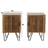 Mesita de noche Tory DH Interior Mango L x An x Al 65x45x35 Madera de mango Indicación de tamaño de foto en blanco