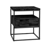Mesa auxiliar Ruby DH Interior Negro Blanco foto vista frontal diagonal
