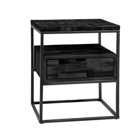 Mesa auxiliar Ruby DH Interior Negro Blanco foto vista frontal diagonal