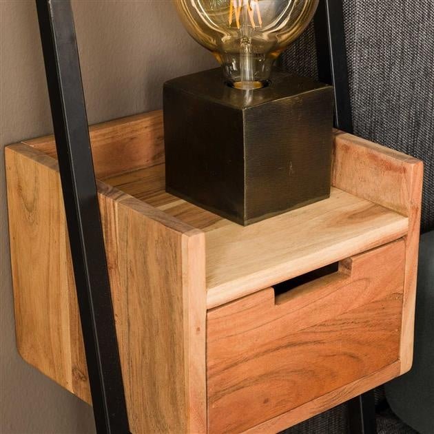 Mesita de noche Vanessa DH Interior Acacia L x An x Al 140x30x25 Madera de acacia Detalle de fotografía ambiental