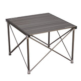Mesa de camping Plegable aluminio 72x65x51 cm Dimehouse Vista frontal diagonal fotográfica negro L x An x Al 81x18x18 Aluminio Blanco