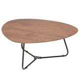 Mesa de centro Zoë Nogal Dimehouse Marrón LxAnxAl 91x82x23 Madera de mango Vista frontal diagonal de foto blanca