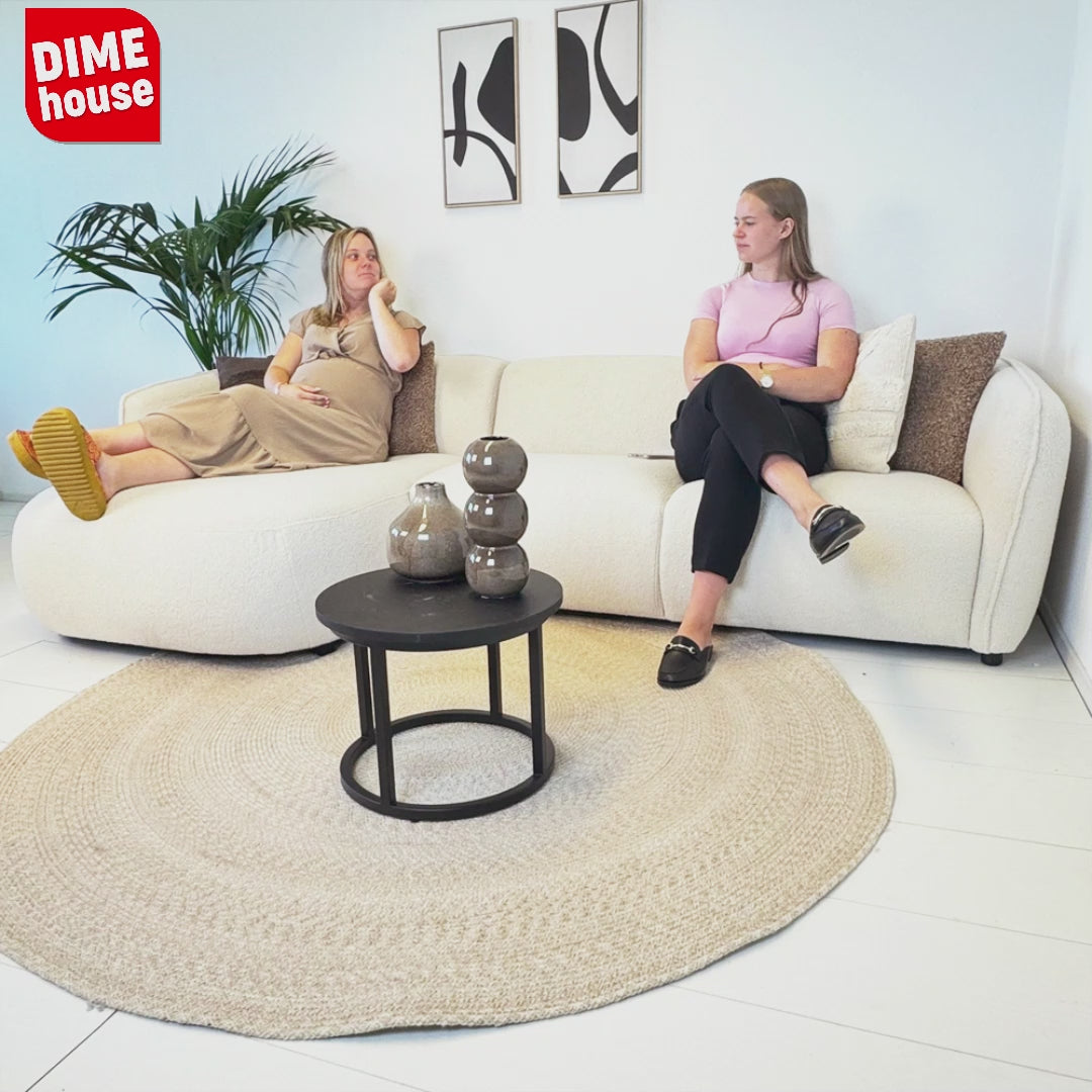 Sofá en forma orgánica crème bouclé Sophie - derecha 