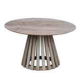 Mesa de centro Rory Roble Dimehouse Roble LxAnxAl 75x75x45 Madera de mango Vista frontal de la foto en blanco