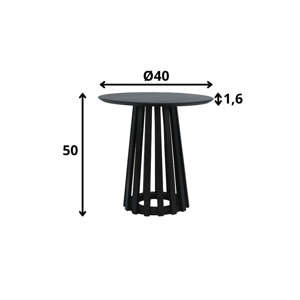 Mesa de centro Rory Negro Dimehouse Negro L x An x Al 55x55x55 Madera de acacia Blanco indicación del tamaño de la foto