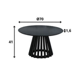 Mesa de centro Rory Negro Dimehouse Negro L x An x Al 75x75x45 Madera de acacia Blanco indicación del tamaño de la foto
