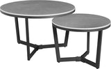 Juego de mesa de café de 2 Brady Round Marmerlook Gray