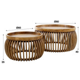 Mesa de centro Hans DH Interior Mango L x An x Al 88x88x45 Madera de mango Indicación de tamaño de foto en blanco