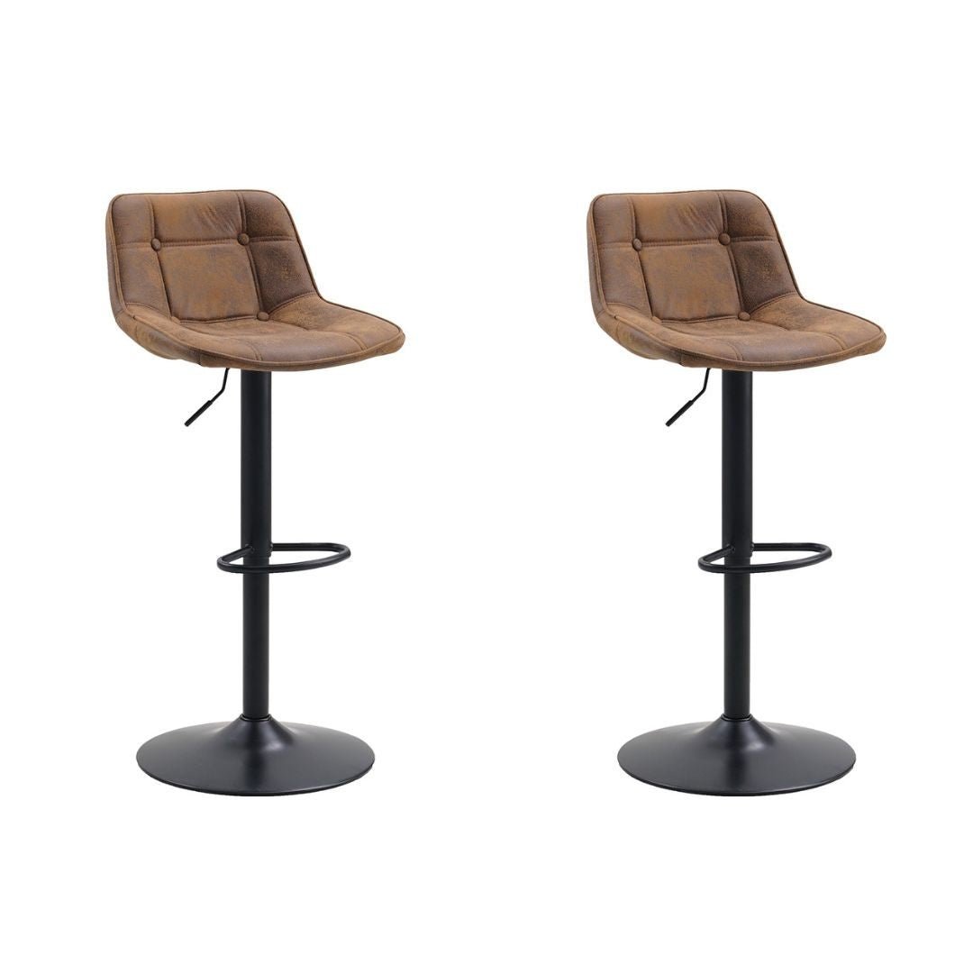 Conjunto de 2 taburetes de bar giratorios Keston Brown