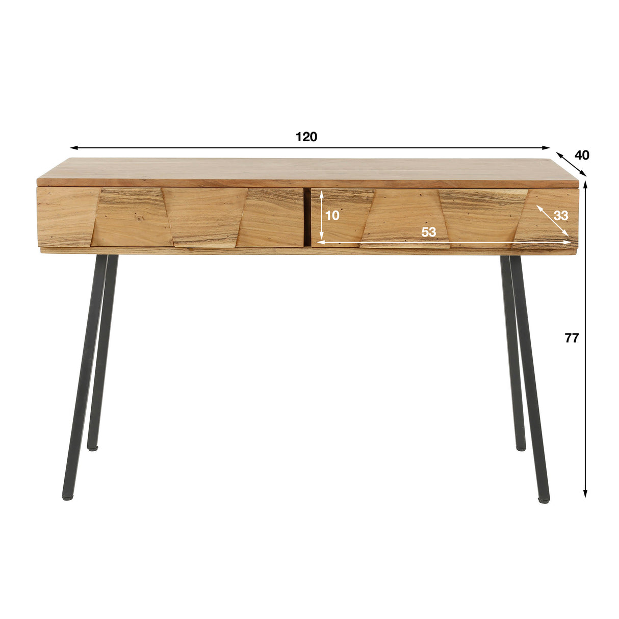 Tocador Alisa DH Interior Acacia L x An x Al 125x46x23 Madera de acacia Blanco indicación del tamaño de la foto
