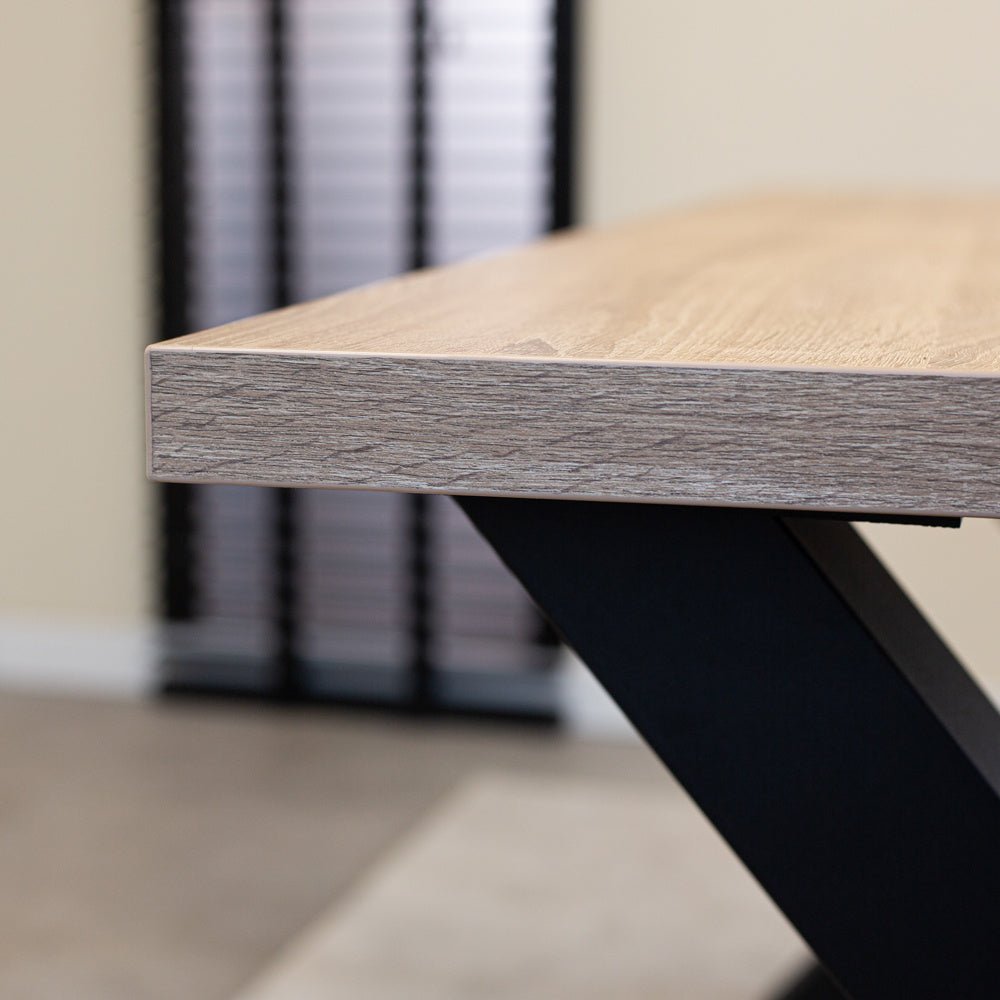 Tablero de mesa Lenzo Robson Roble Dimehouse Marrón L x An x Al 172x83x7 Melamina Atmósfera foto detalle