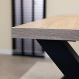 Tablero de mesa Lenzo Robson Roble Dimehouse Marrón L x An x Al 172x83x7 Melamina Atmósfera foto detalle