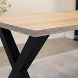 Tablero de mesa Lenzo Robson Roble Dimehouse Marrón L x An x Al 172x83x7 Melamina Atmósfera foto detalle