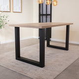 Tablero de mesa Lenzo Robson Roble Dimehouse Vista frontal diagonal marrón L x An x Al 192x103x7 melamina Foto atmosférica