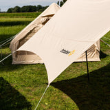 Toldo Lona algodón beige 420x420x240 cm Dimehouse Beige L x An x Al 66x16x14 Algodón Detalle fotográfico atmosférico