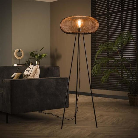 Lámpara de pie Jill DH Interior Negro L x An x Al 65x53x27 Níquel Foto atmosférica vista frontal diagonal