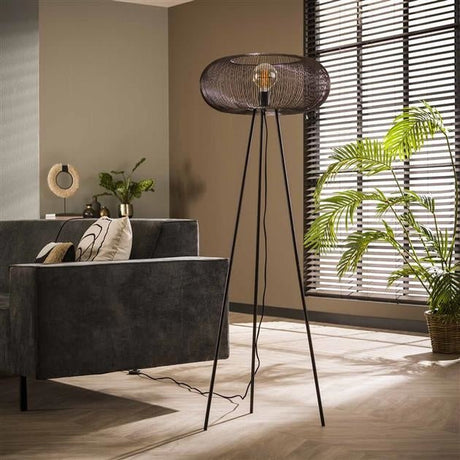 Lámpara de pie Jill DH Interior Negro L x An x Al 65x53x27 Níquel Foto atmosférica vista frontal diagonal