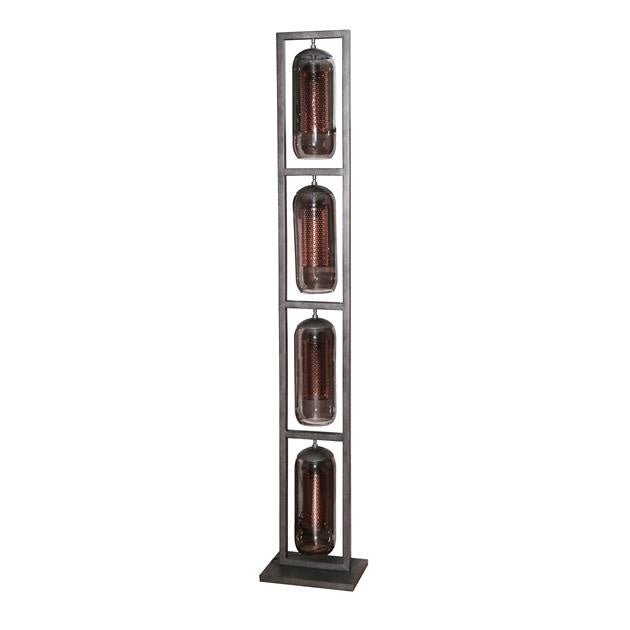Lámpara de pie Hilda DH Interior negro L x An. x Al. 190x41x29 Metal Blanco foto vista frontal