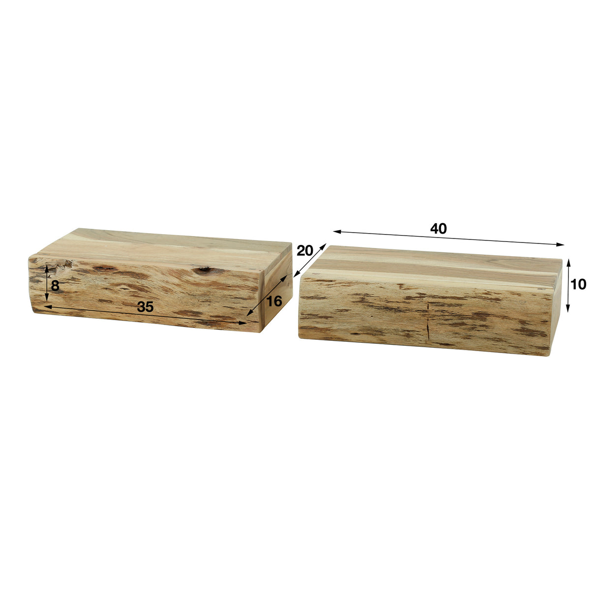 Mesita de noche Freya DH Interior Acacia L x An x Al 45x25x25 Madera de acacia Blanco indicación del tamaño de la foto