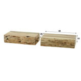 Mesita de noche Freya DH Interior Acacia L x An x Al 45x25x25 Madera de acacia Blanco indicación del tamaño de la foto