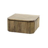 Mesita de noche Maria DH Interior Mango LxAnxAl 51x47x27 Madera de mango Vista frontal diagonal de foto blanca